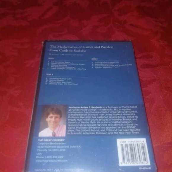 The Mathematics of Games and Puzzles From Cards to Sudoku 1 Book 3 DVDs - Picture 2 of 2
